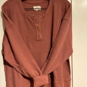 Lou & Grey waffle weave henley top